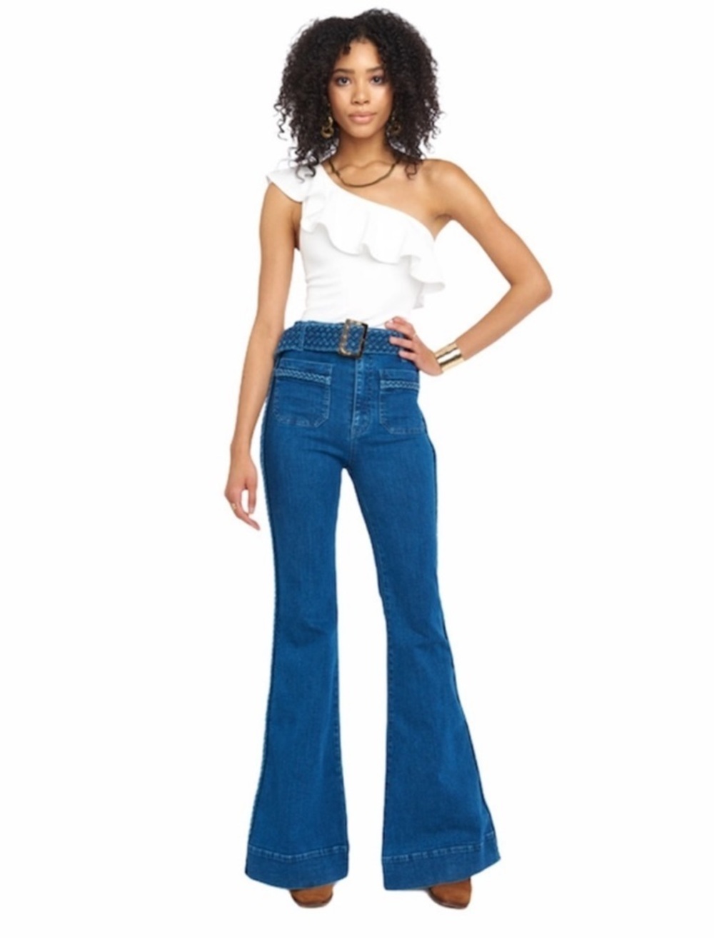 Show Me Your MuMu High-Waist Flare Jeans in Blue